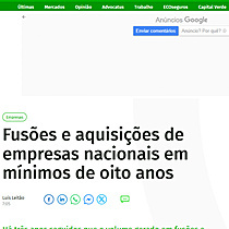 Fuses e aquisies de empresas nacionais em mnimos de oito anos